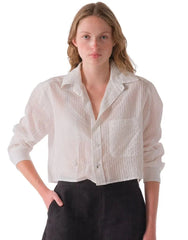 Cissa The Shorty Shirt in White Sheer Stripe