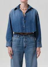 Citizen of Humanity Ana Cropped Shirt in Somerset