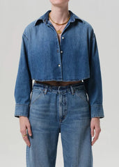Citizen of Humanity Ana Cropped Shirt in Somerset