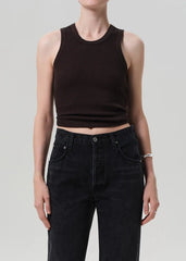 Citizen of Humanity Inez Waffle Tank in Chocolate