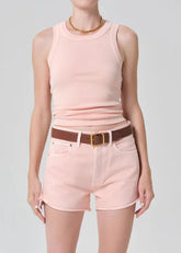 Citizen of Humanity Isabel Rib Tank in Melon Creme