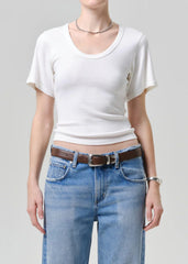Citizen of Humanity Rosalie U Neck Tee In Pashmina