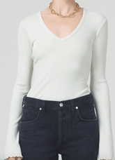 Citizens Of Humanity Anni V Neck Top in Ophelia