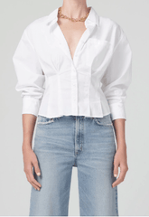 Citizens of Humanity Francis Corset Shirt in White