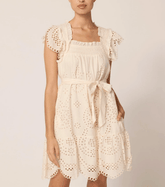Cleobella Mireya Mini Dress in Ivory Eyelet