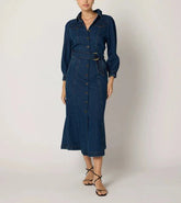 Cleobella Naya Midi Dress in Denim