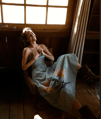 Cleobella Riley Ankle Dress in Moresco Blue Surf