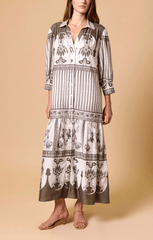 Cleobella Tavia Ankle Dress in Sable Print