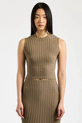 Cotton Citizen Capri Muscle Tank in Dark Chai