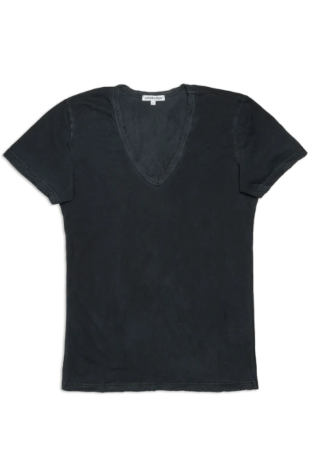 Cotton Citizen Standard V-Neck Tee in Vintage Black