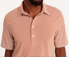 Criquet Performance Sport Range Polo in Hobby Stripe Burnt Orange