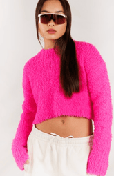 Crush Cashmere Teddy Fozzie Crew in Crush