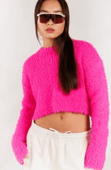Crush Cashmere Teddy Fozzie Crew in Crush
