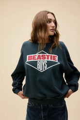 Daydreamer Beastie Boys Logo Oversized Crew Sweatshirt in Vintage Black