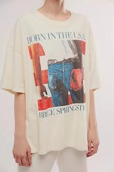 Daydreamer Bruce Springsteen Born In The USA Tee in Stone Vintage
