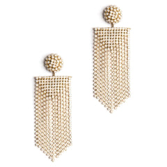 Deepa Gurnani Fanning Earrings in Ivory