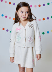 Design History Girl Cardigan in Tan Suede
