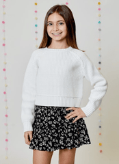 Design History Girls Sweater in Winter White