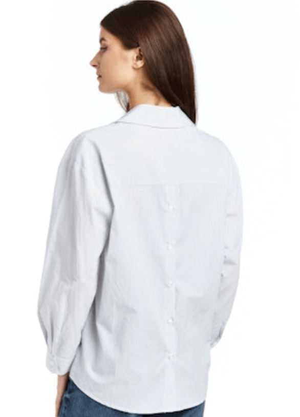 Drew Gia Vintage Cotton Button Up in White