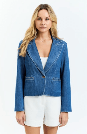 Drew Milo Denim Blazer in Indigo
