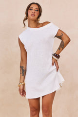 Drift Knit Mini Dress - White