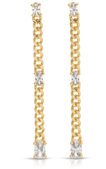 Eight Five One Nina Chain Earrings in Clear CZ