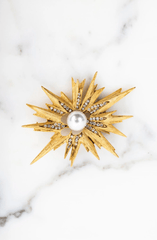 Elizabeth Cole Starburst Pin in Gold