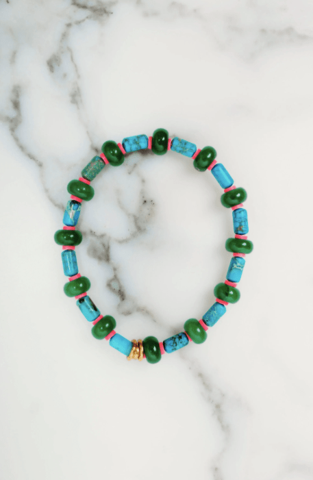 Elizabeth Cole Yara Bracelet in Turquoise Green