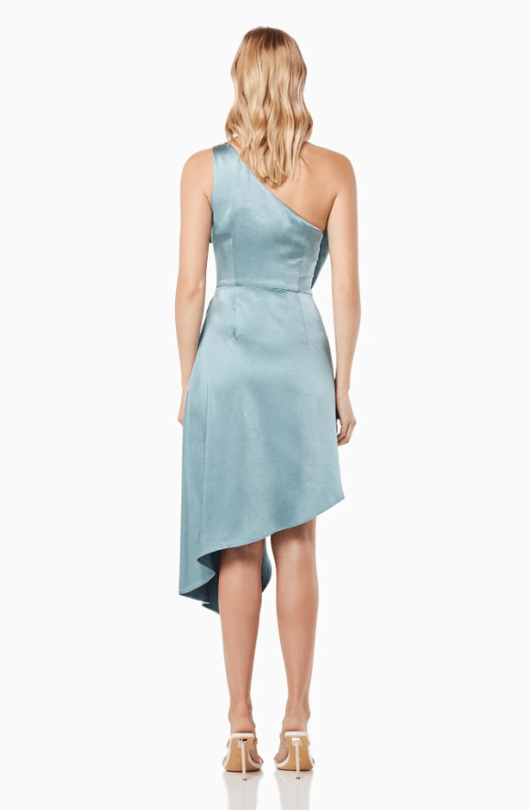 Elliat Vaudeville Satin Bow Mini Dress in Blue