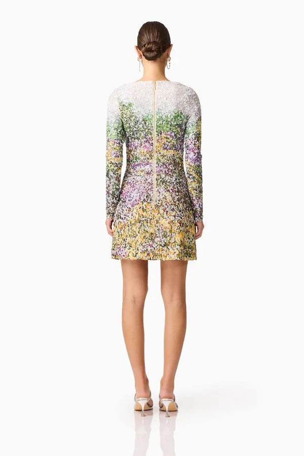 Elliatt Arden Long Sleeve Mini Dress in Multi