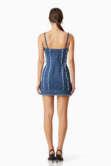 Elliatt Cora Denim Mini Dress in Navy