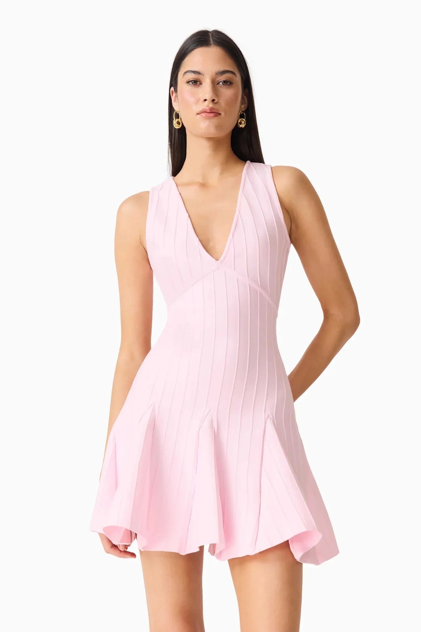 Elliatt Marla V-Neck Mini Dress in Pink