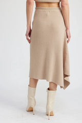 En Saison Elaine Sweater Midi Skirt in Taupe