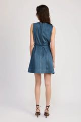 En Saison Robin Mini Dress in Midnight Teal