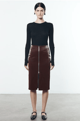 Enza Costa Cashmere LS Crew Bodysuit in Black