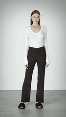Enza Costa Cashmere U Neck L/S Bodysuit in White