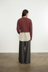 Enza Costa Chunky Cotton Cashmere Sweater in Sanguine