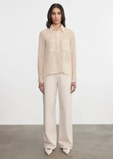 Enza Costa Cotton Organza Shirt in Fawn