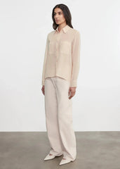 Enza Costa Cotton Organza Shirt in Fawn