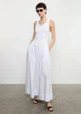 Enza Costa Cotton Resort Tank Dress in White