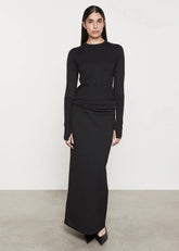 Enza Costa Fine Cashmere Knitted Crewneck Sweater in Black