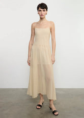 Enza Costa Japanese Yoryu Chiffon Dress in Blonde