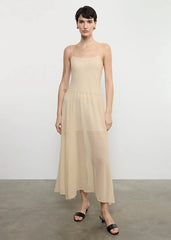 Enza Costa Japanese Yoryu Chiffon Dress in Blonde