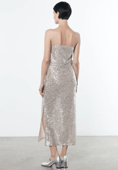 Enza Costa Sequin Cami in Silver