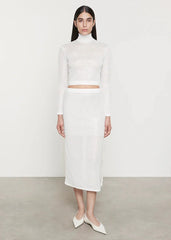 Enza Costa Sequin Skirt in Off White