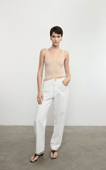 Enza Costa Silk Rib Tank in Sand