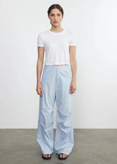 Enza Costa Supima Baby Rib Cropped Tee in White