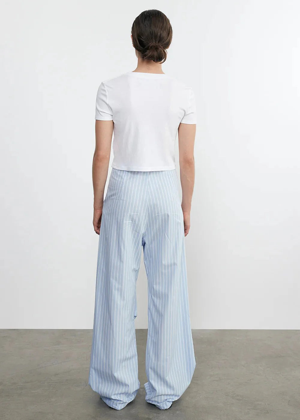 Enza Costa Supima Baby Rib Cropped Tee in White