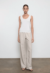 Enza Costa Supima Baby Rib Tank in Pearl Grey