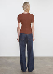 Enza Costa Supima Cotton New Classic S/S Tee in Nutmeg